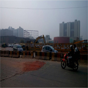 Hoarding facing NH 24 from Indirapuram  Side red light crossing