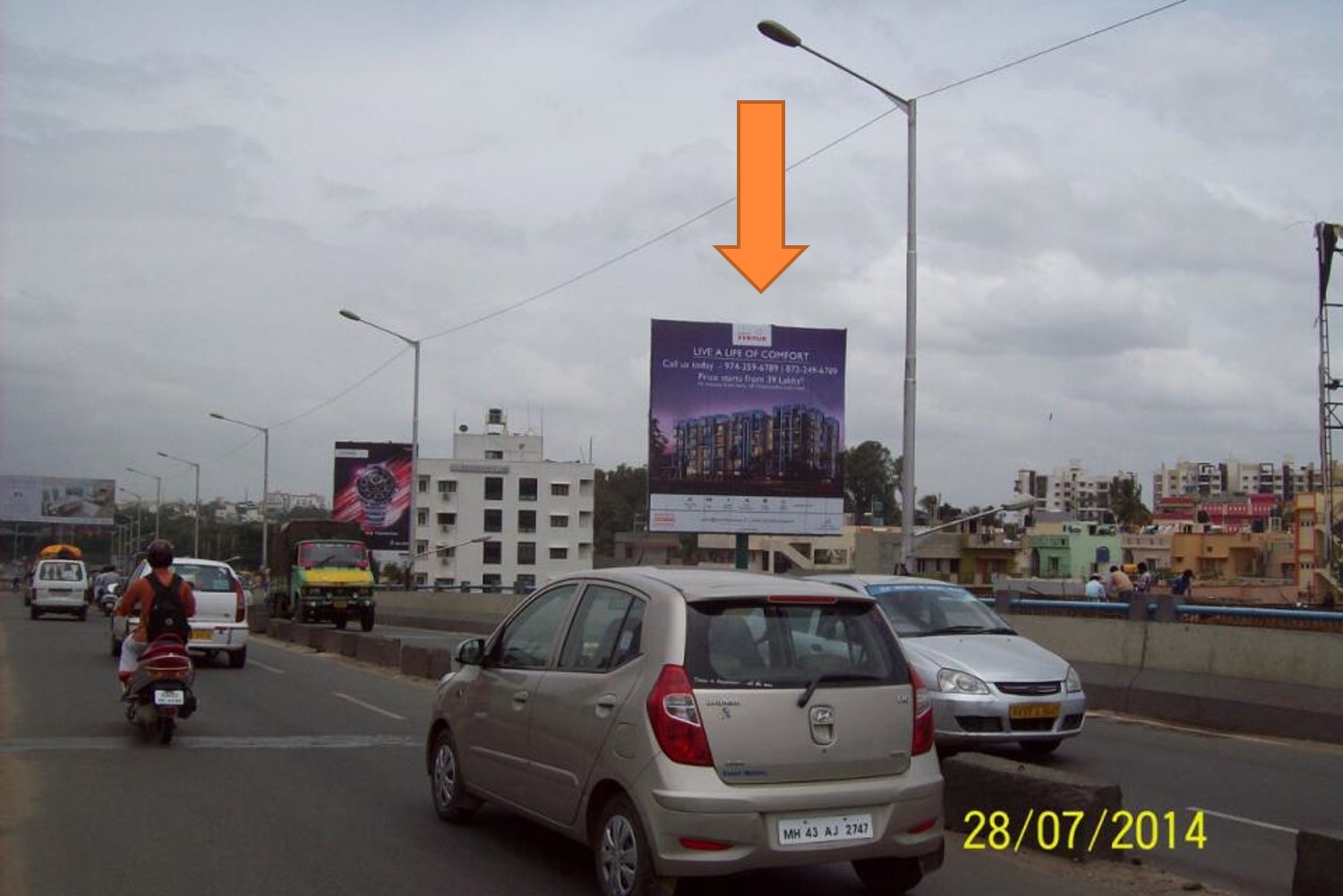 At Nagavara Flyover, Bangalore 